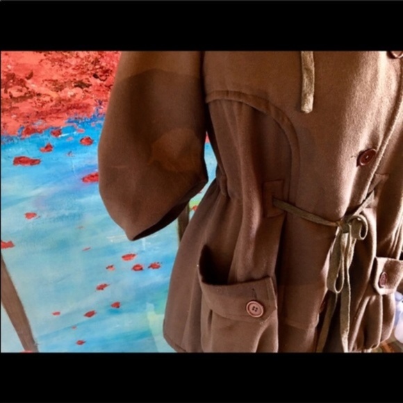 Hooded trench jacket grey sweatshirt - Picture 3 of 6